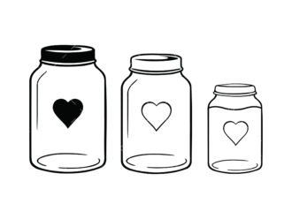 Mason Jar heart SVG