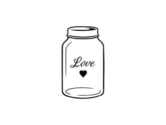 Mason Jar love SVG