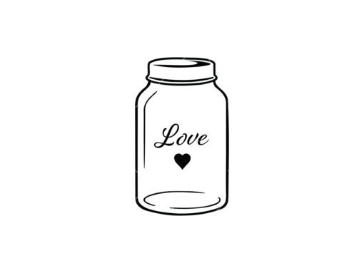 Mason Jar love SVG