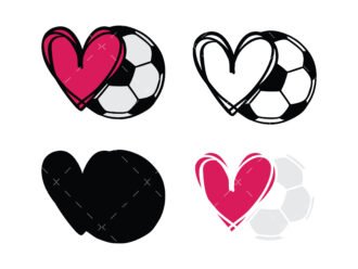 Soccer Ball with Heart svg