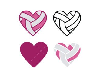 Volleyball Heart SVG