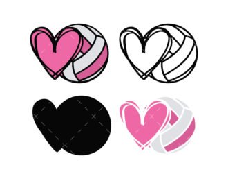 Volleyball with Heart SVG