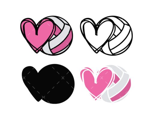 Volleyball with Heart SVG