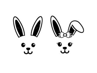 Easter bunny face svg