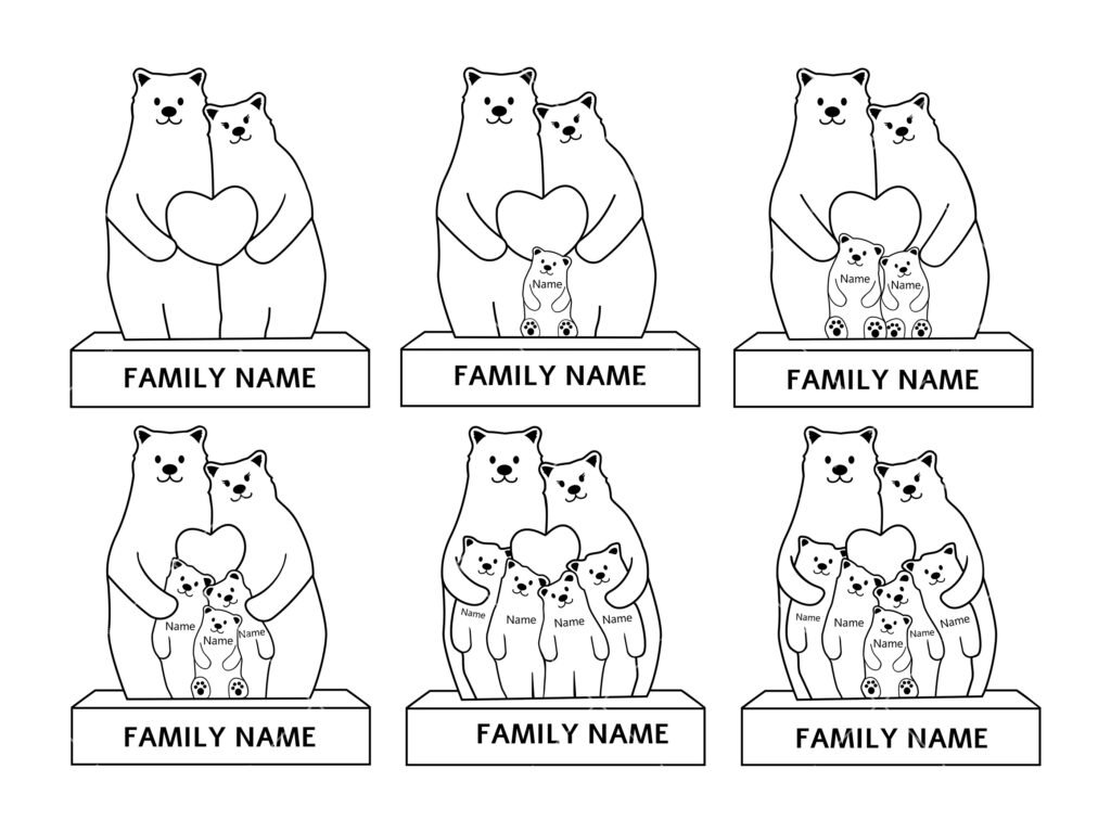 Bear Family Custom SVG