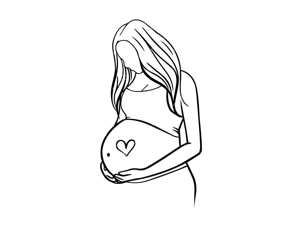 Maternity Pregnancy Line Art SVG