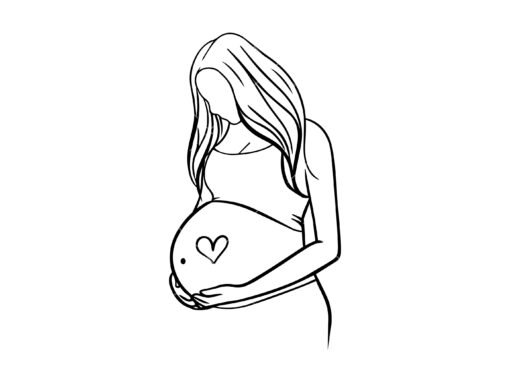 Maternity Pregnancy Line Art SVG