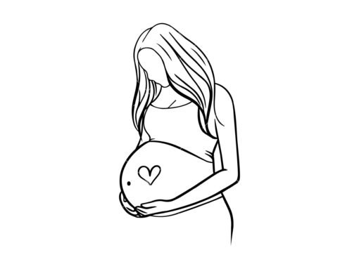 Maternity Pregnancy Line Art SVG