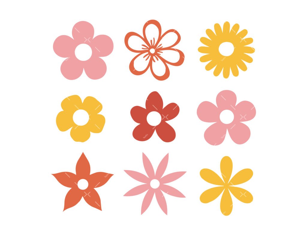 retro flower svg