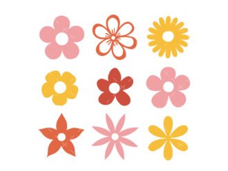 retro flower svg