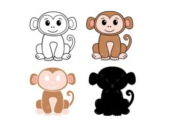 Baby Monkey SVG, PDF, PNG, Monkey Svg, Animal Svg, animal svg